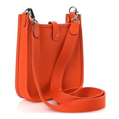 Hermes Taurillon Clemence Evelyne TPM Orange 3 of 12