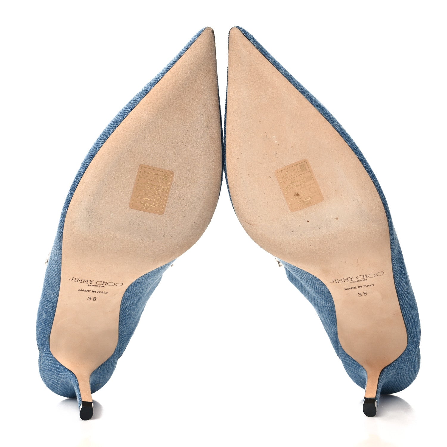 Jimmy Choo Denim Crystal Bing 65 Pumps 38 Blue 5 of 8
