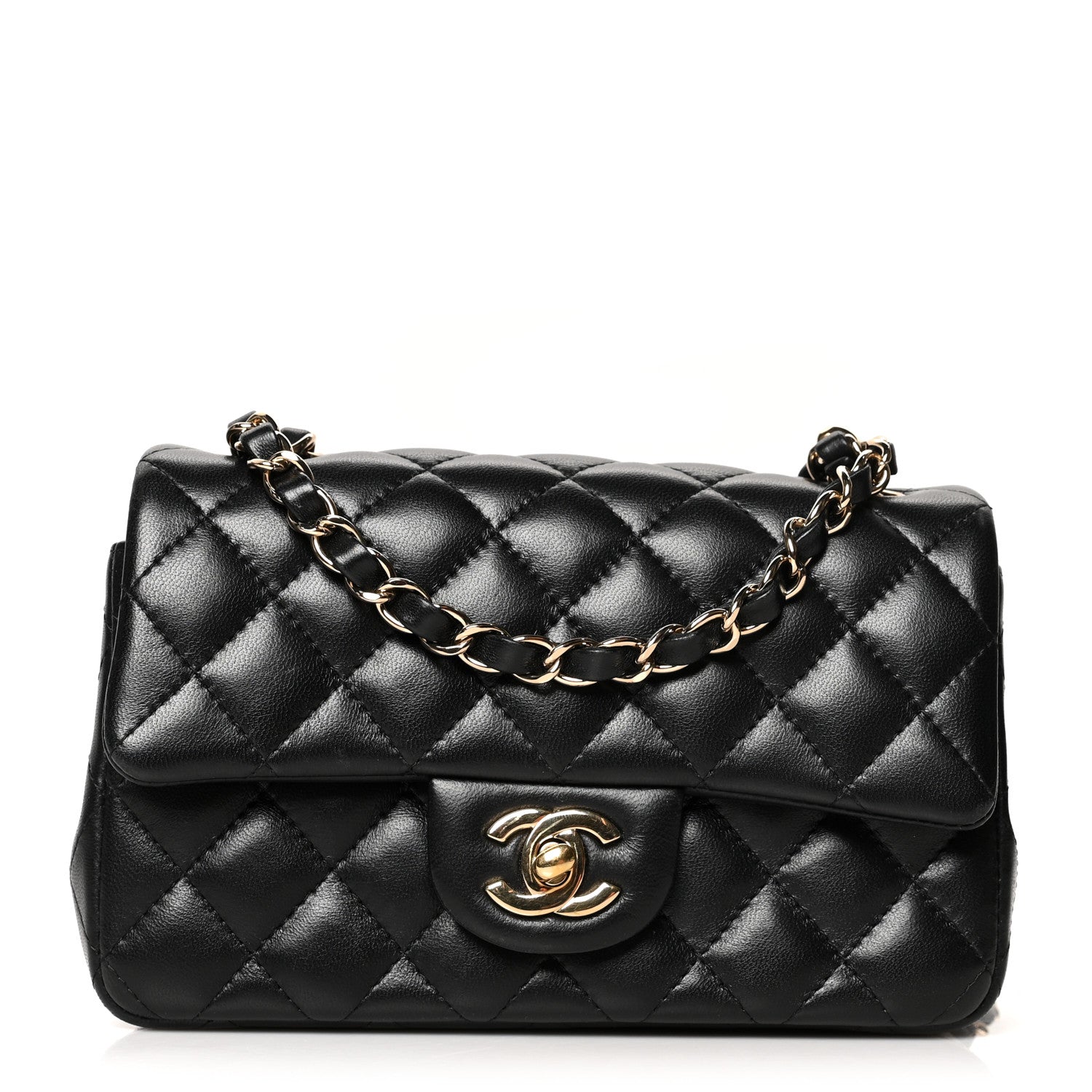 Chanel Lambskin Quilted Mini Rectangular Flap Black 1 of 9