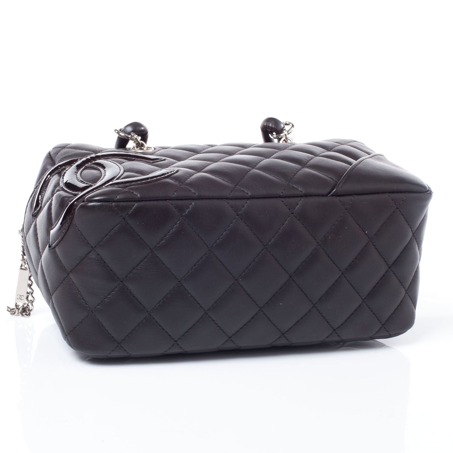 Calfskin Quilted Small Cambon Bowler Dark Brown