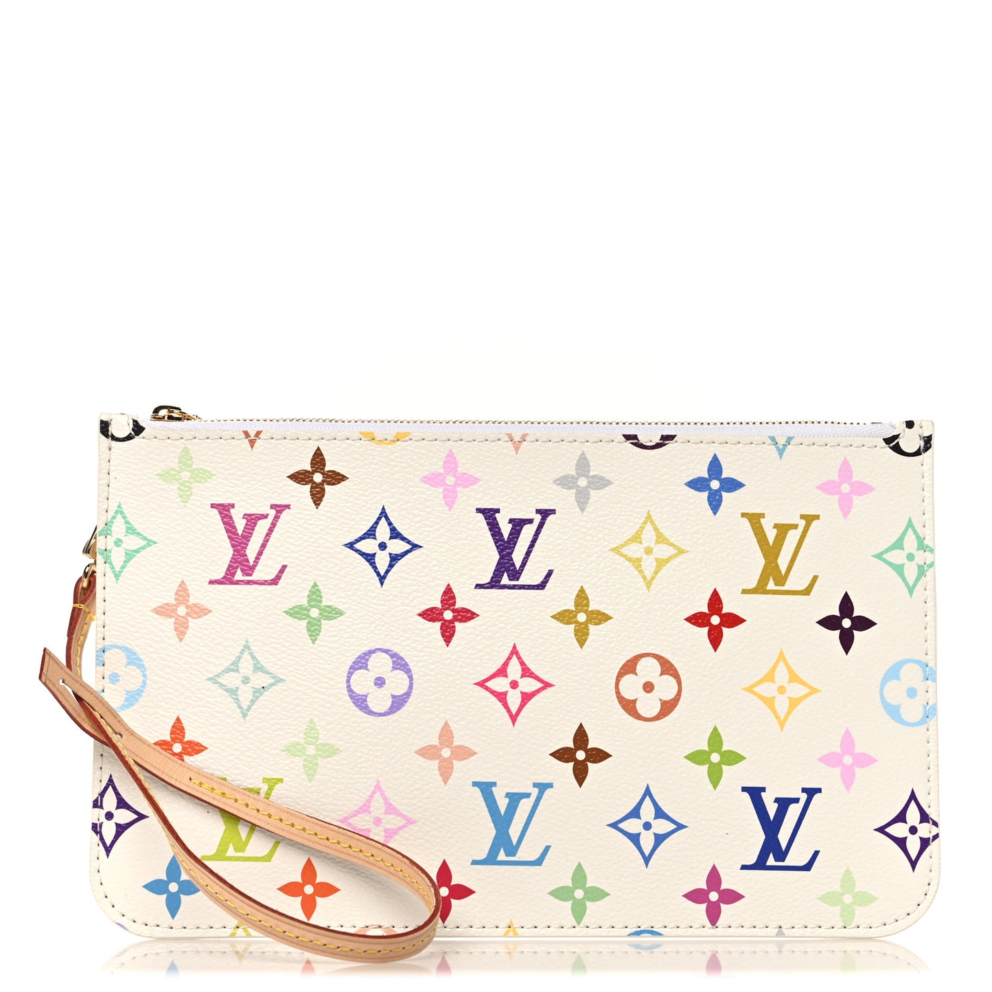 LV X TM Monogram Multicolor Neverfull MM Pochette White