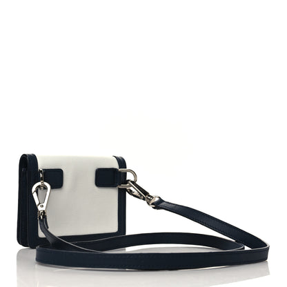 Dolce & Gabbana Logo Bi-Fold Shoulder Wallet Navy White 2 of 5