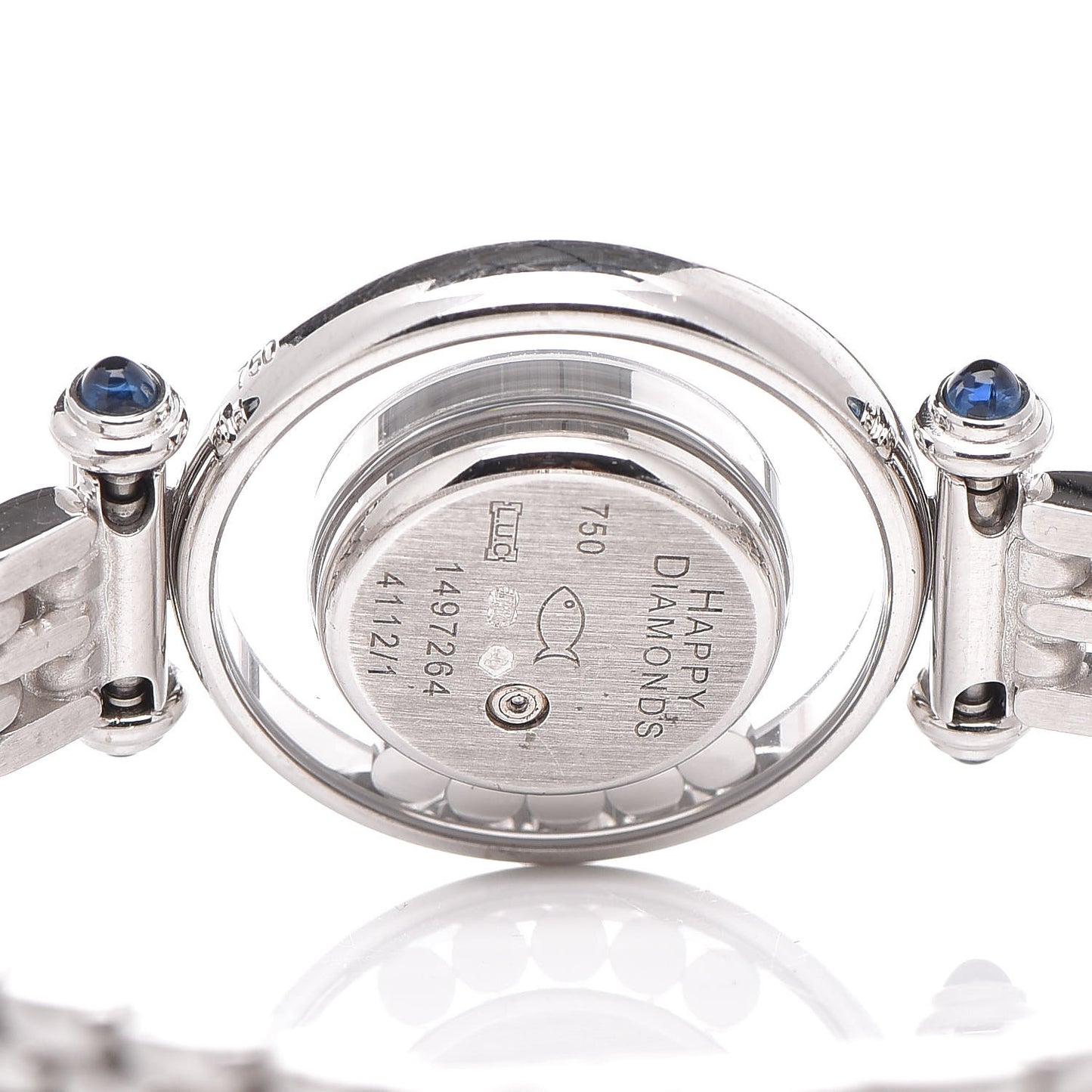 18K White Gold 5 Diamond Mother of Pearl 22mm Happy Diamonds Quartz Watch