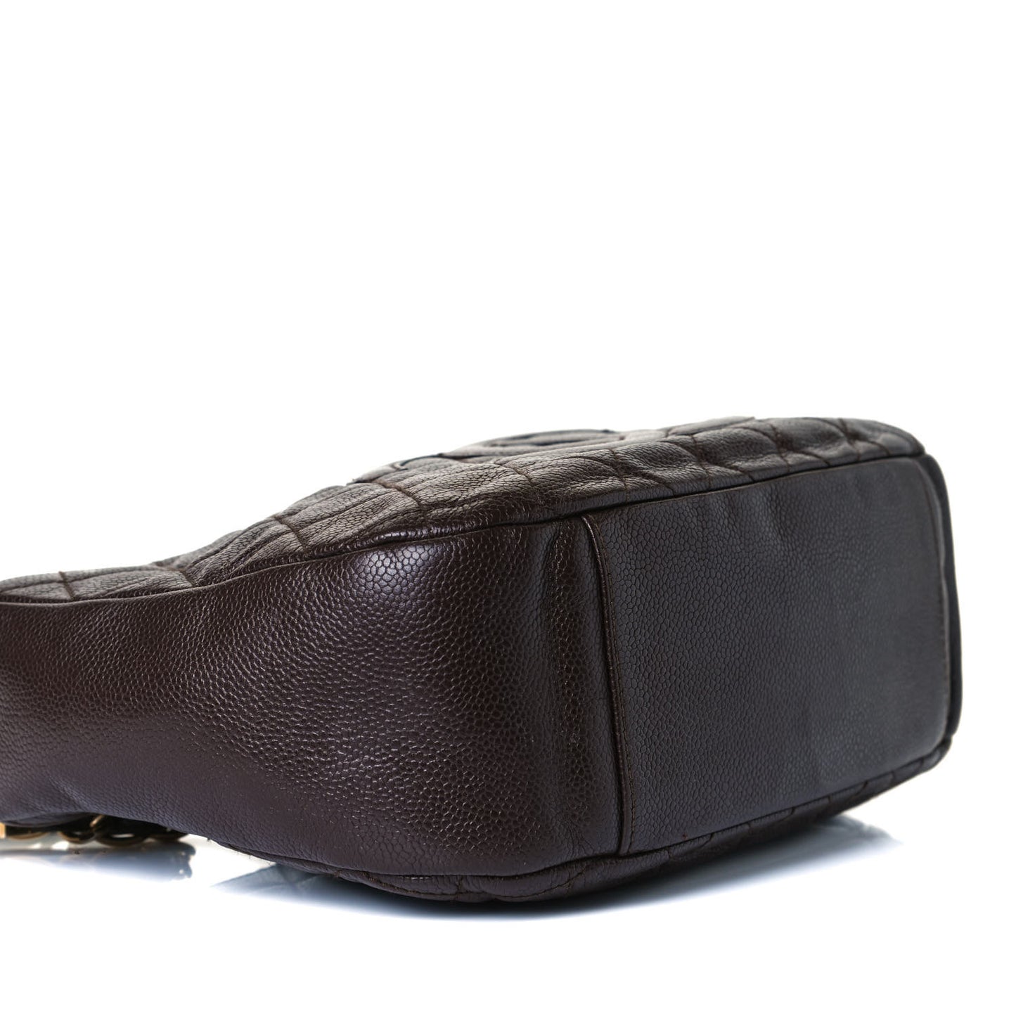 Caviar Quilted Timeless CC Shoulder Bag Brown