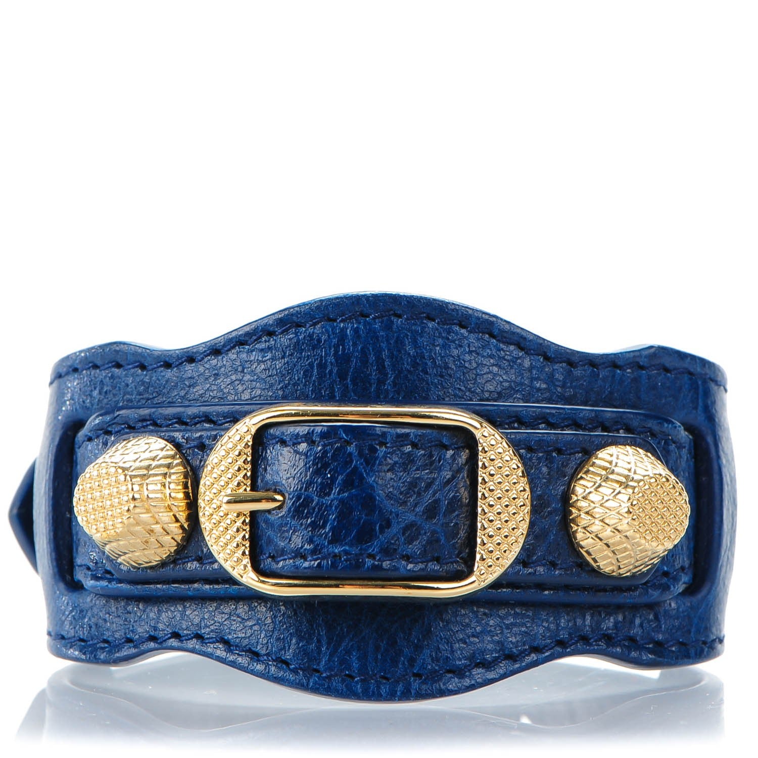 Balenciaga Agneau Arena Giant 12 Gold Hardware L Bracelet Bleu Mineral 1 of 6