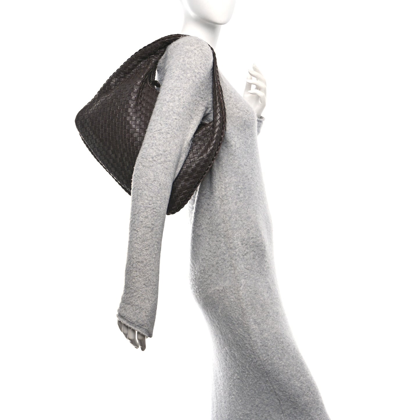 Nappa Intrecciato Medium Veneta Hobo Ebano
