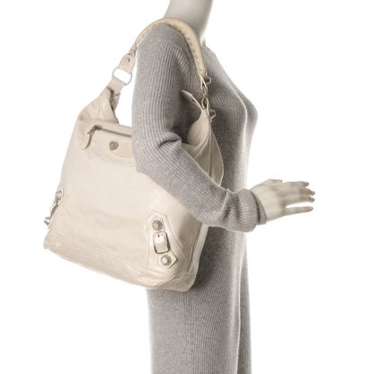 Balenciaga Agneau Giant 21 Silver Hardware Day Hobo White 2 of 8