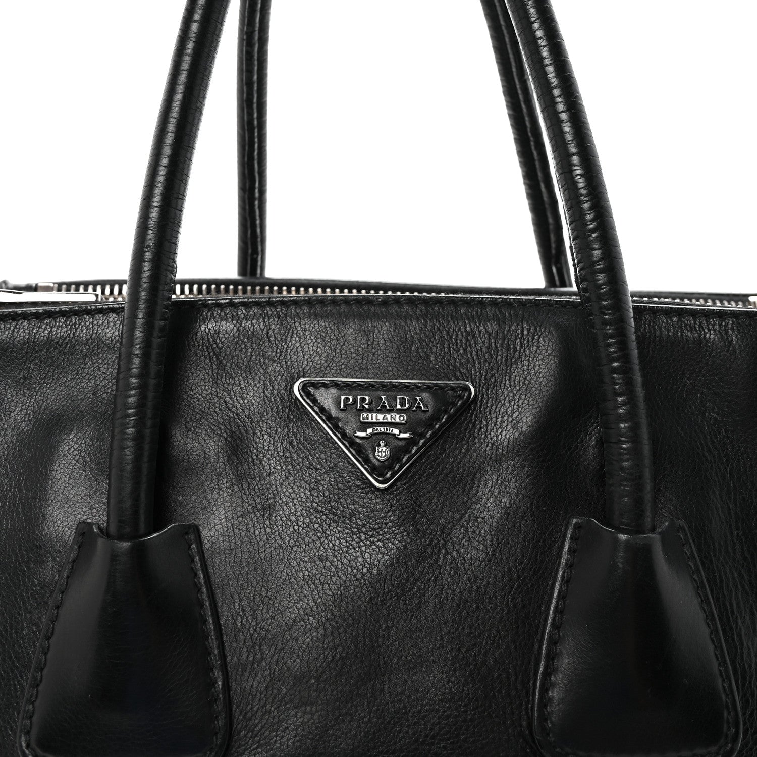 Prada Glace Calf Twin Pocket Tote Black 1847269 – FASHIONPHILE