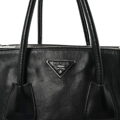 Prada Glace Calf Twin Pocket Tote Black 7 of 9