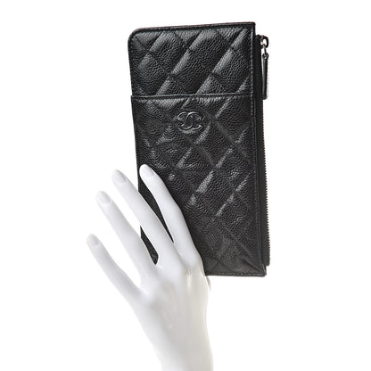 Chanel Caviar Quilted Classic Flat Wallet Pouch Black 2 of 8