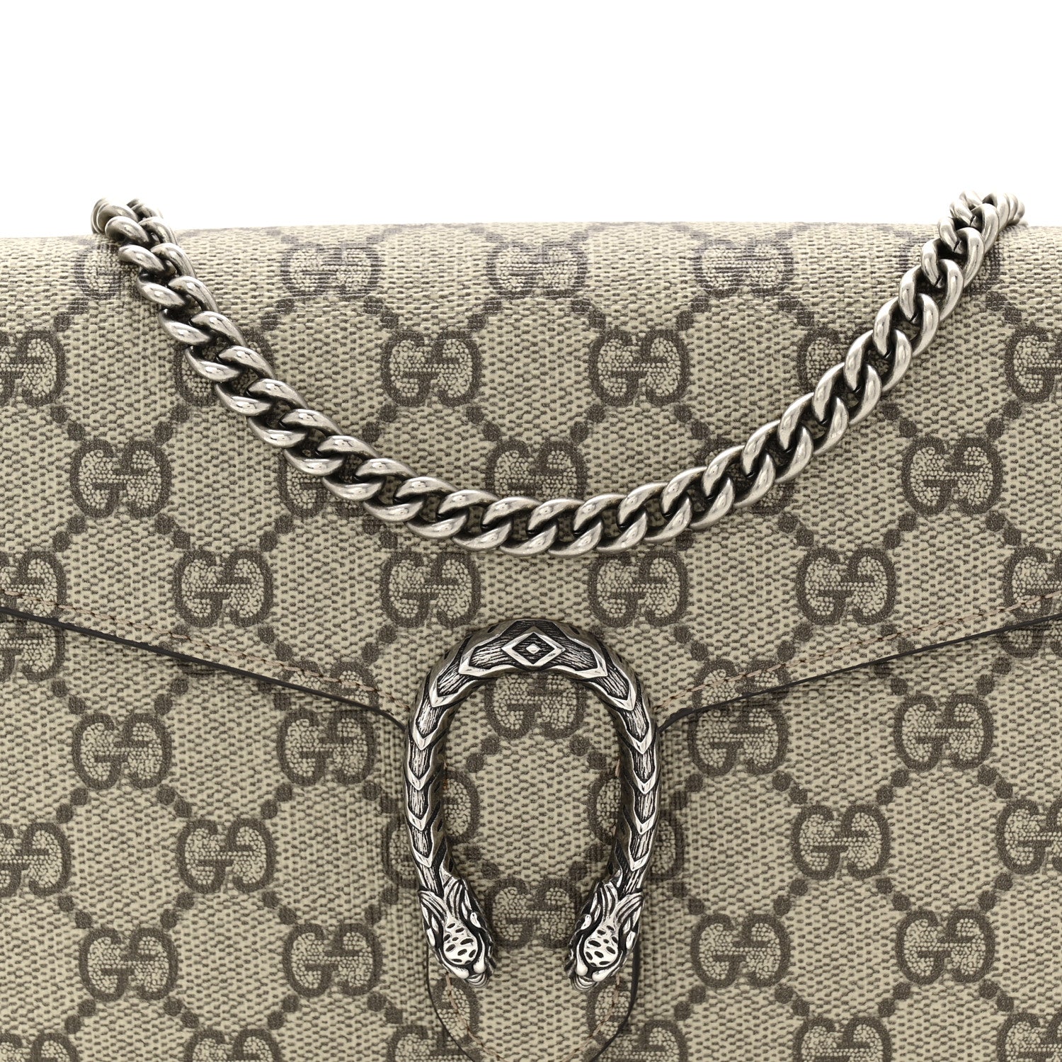 Gucci GG Supreme Monogram Mini Dionysus Chain Wallet Beige Taupe 8 of 10
