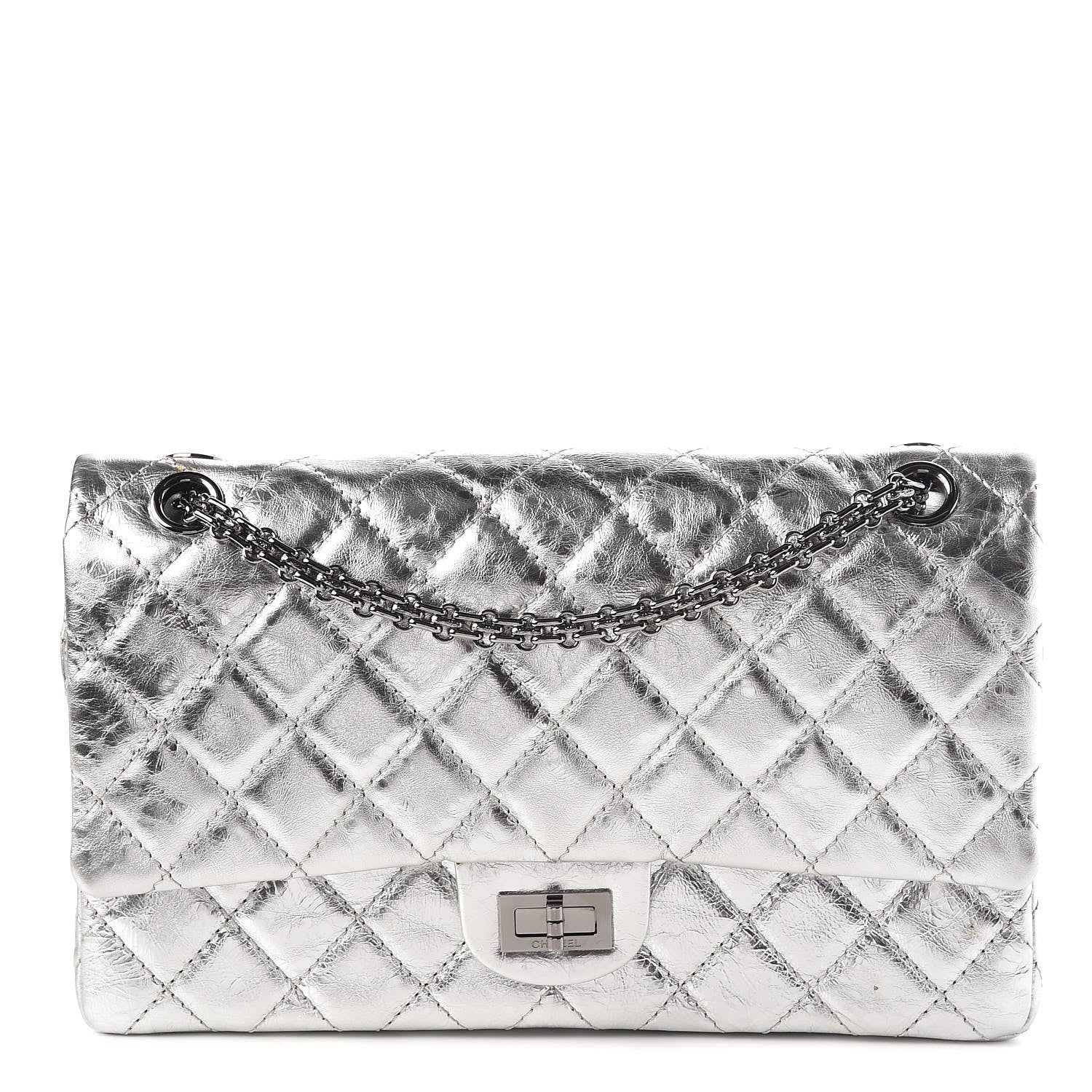Chanel Metallic Aged Calfskin Quilted 2.55 Reissue 226 Flap Silver 1 of 11