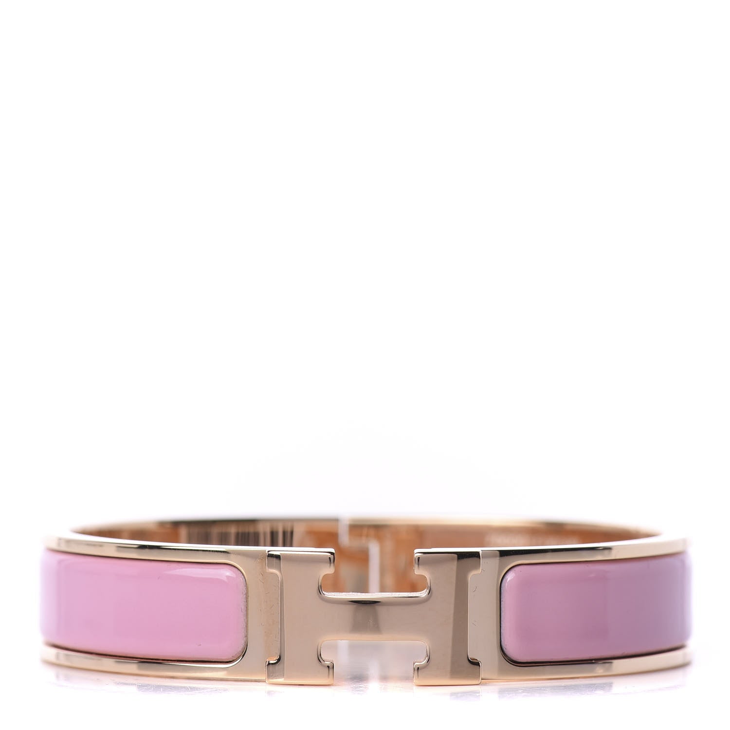 Hermes Enamel Narrow Clic Clac H Bracelet PM Rose Delirium 1 of 5