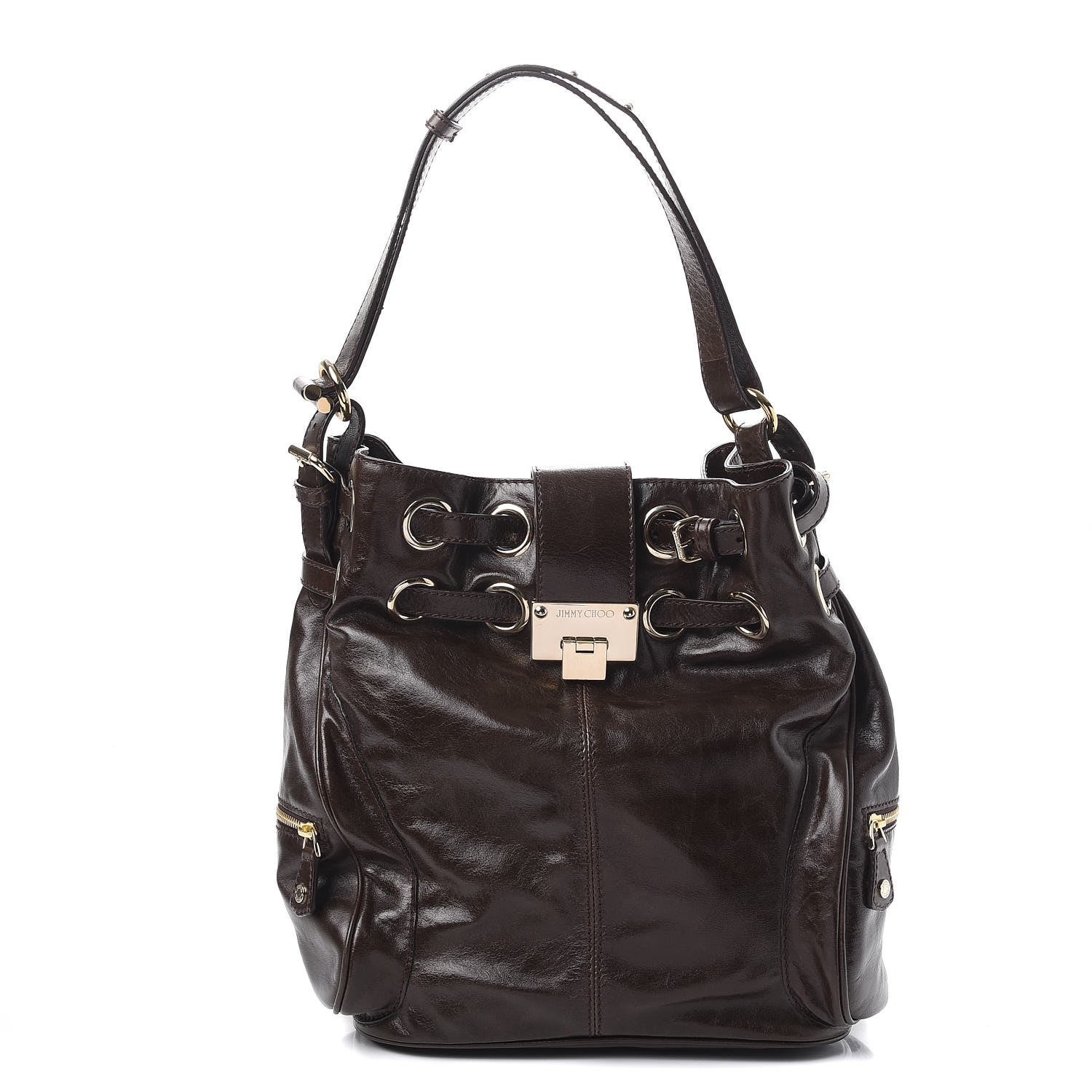 Jimmy Choo Calfskin Ramona Hobo Brown 1 of 10