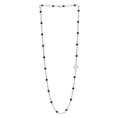 David Yurman Sterling Silver Black Onyx Pearl Bijoux Necklace 3 of 6