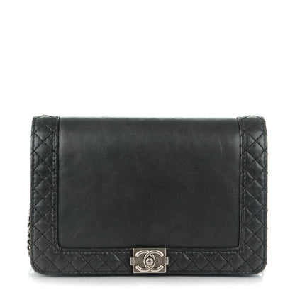 Chanel Calfskin Small Boy Reverso Flap Black 1 of 8