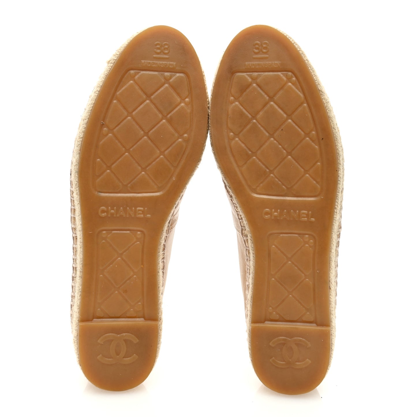 Lambskin CC Espadrilles 38 Beige Black