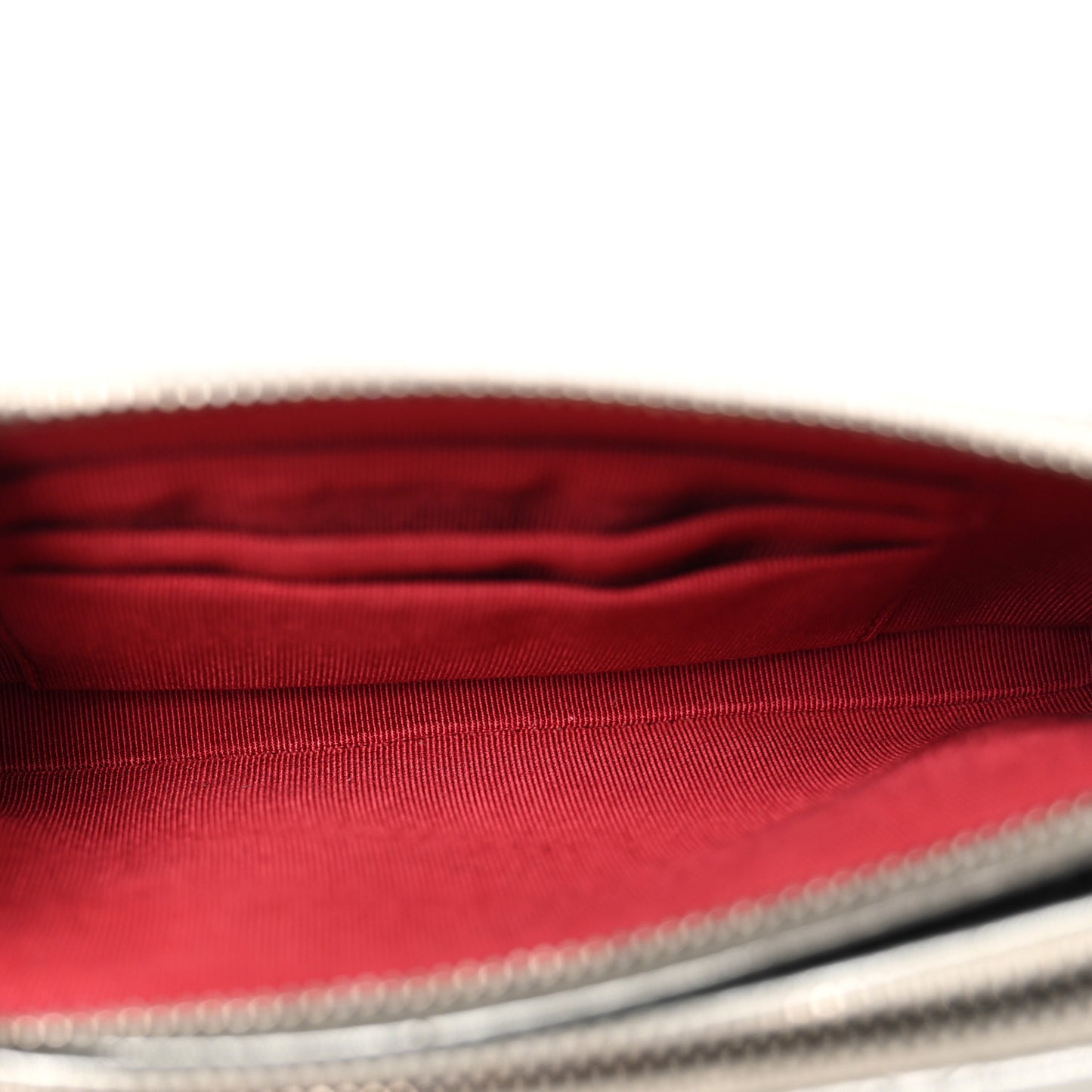 Metallic Lambskin Calfskin Quilted Small Gabrielle Clutch With Chain Silver