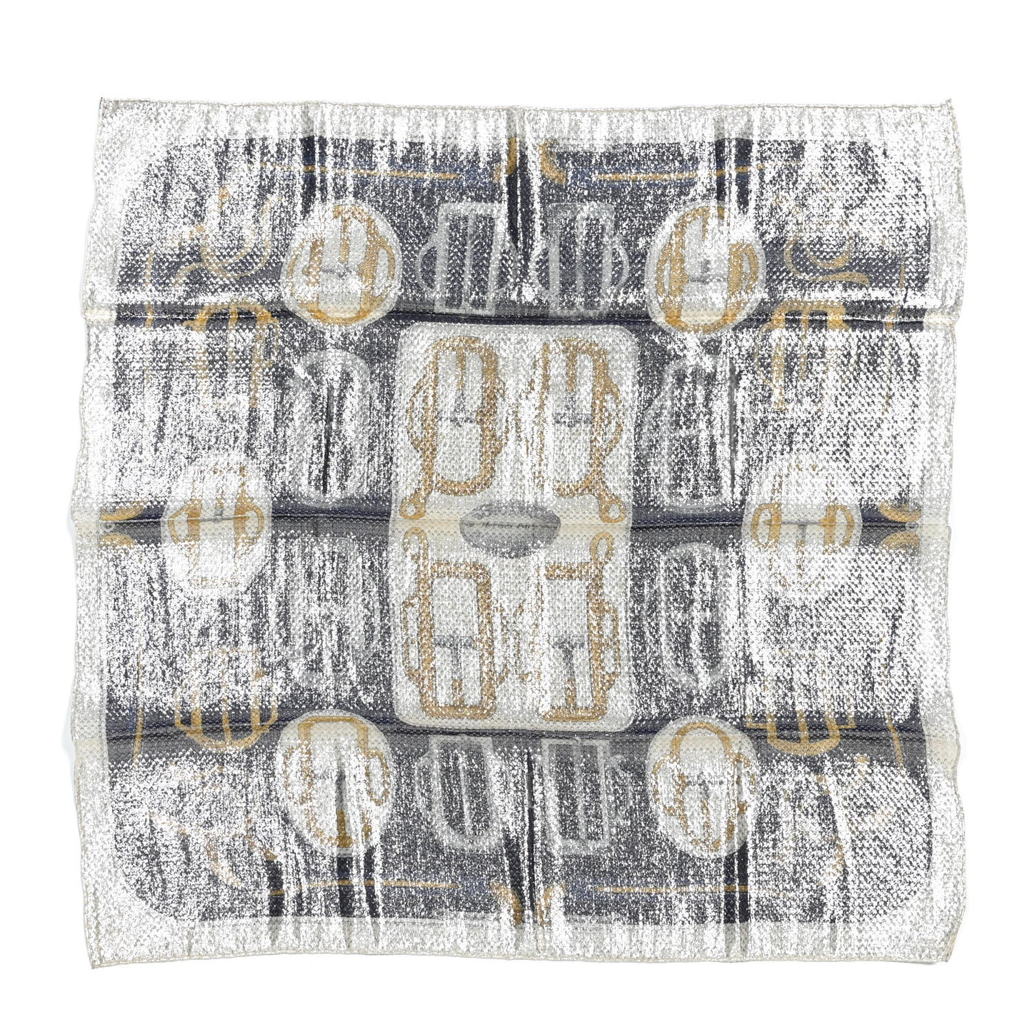 Silk Polyester Carre Glitter Bouclerie d'Attelage Scarf 70