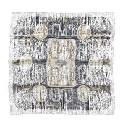 Hermes Silk Polyester Carre Glitter Bouclerie d'Attelage Scarf 70 1 of 3