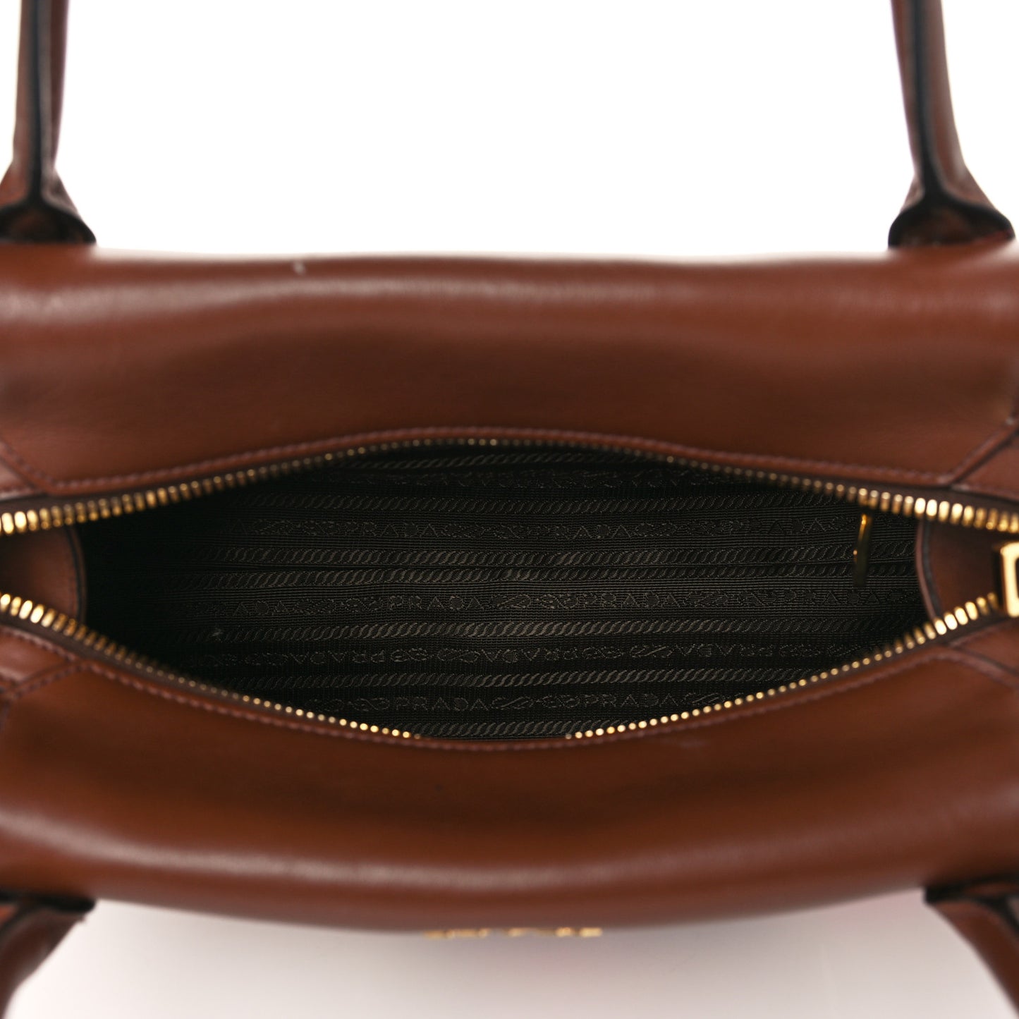 Goatskin Floral Print Bibliotheque Top Handle Tabacco