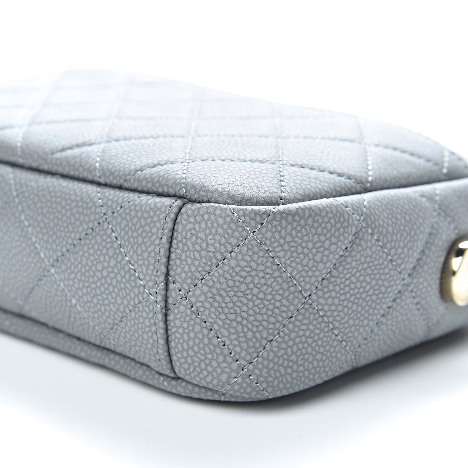 Chanel Iridescent Caviar Flat Quilted Small Coco Tassel Camera Case Grey 10 of 11