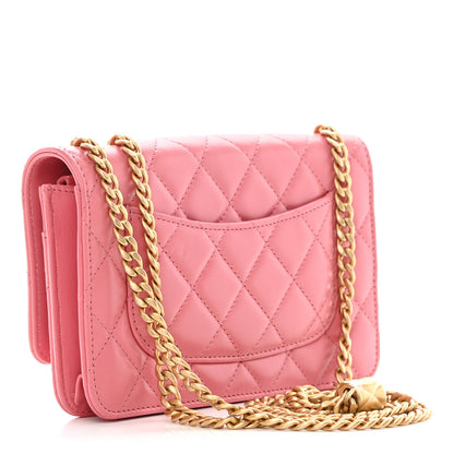 Chanel Lambskin Quilted Pillow Crush Wallet On Chain WOC Pink 3 of 14