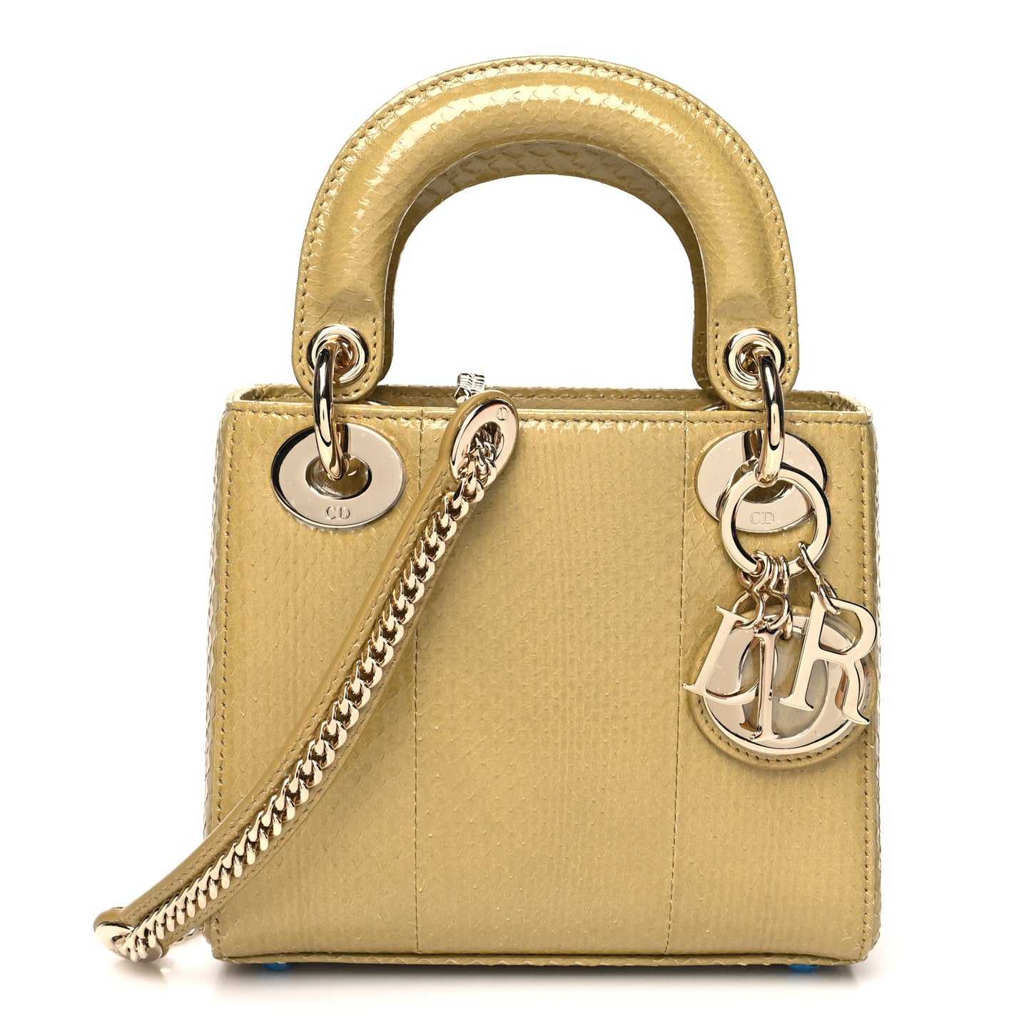 Snakeskin Mini Lady Dior Beige