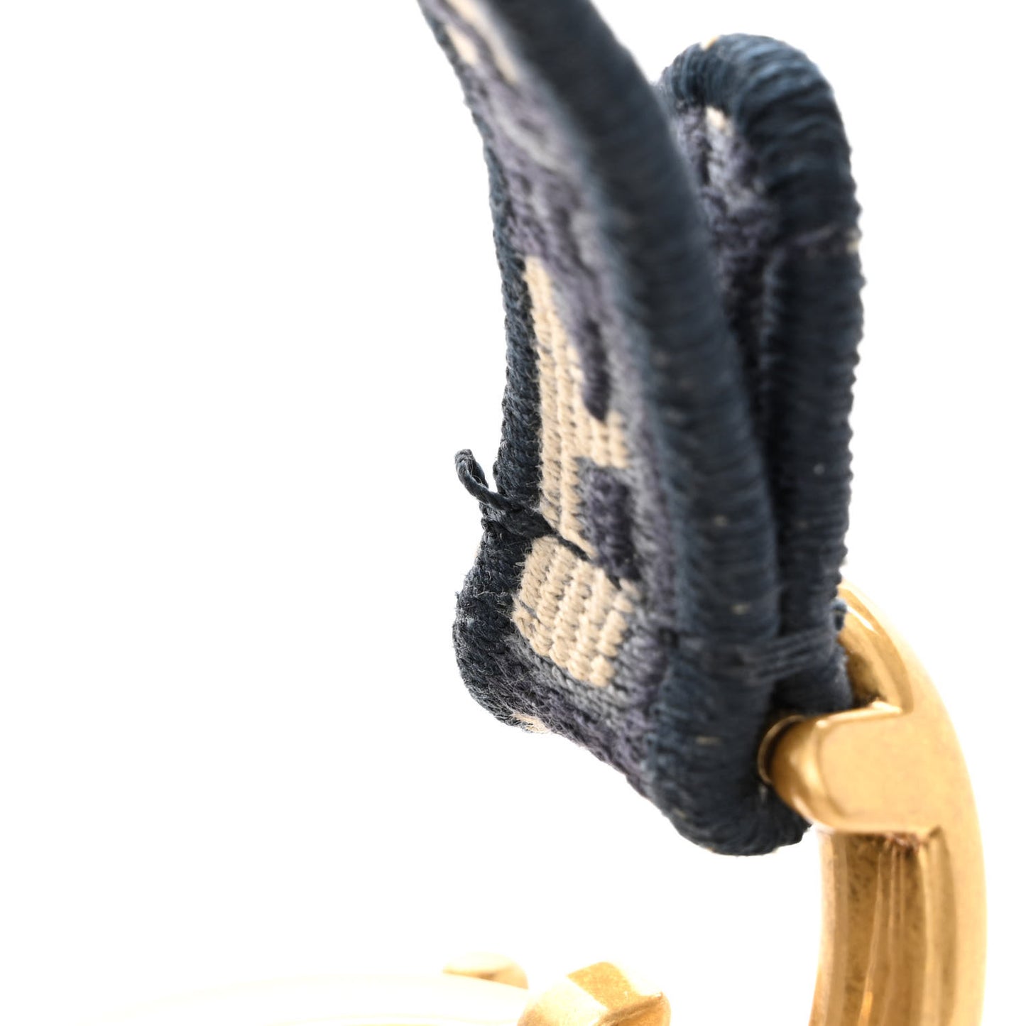 Oblique Embroidered Saddle Bag Blue