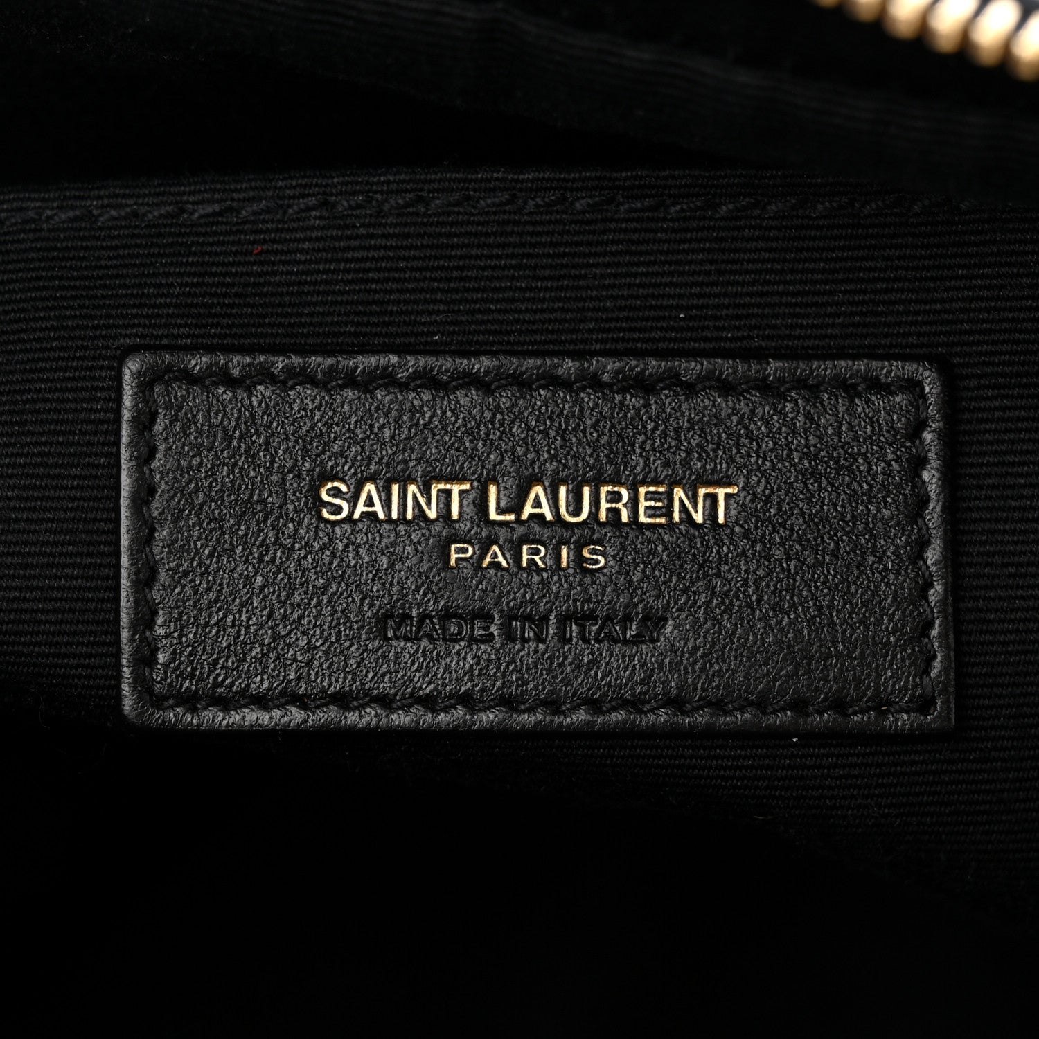 Saint Laurent Calfskin Matelasse Monogram Lou Camera Bag Navy 6 of 10