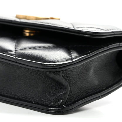 Chanel Lambskin Enamel Quilted Pending CC Flap Belt Bag Black 11 of 11