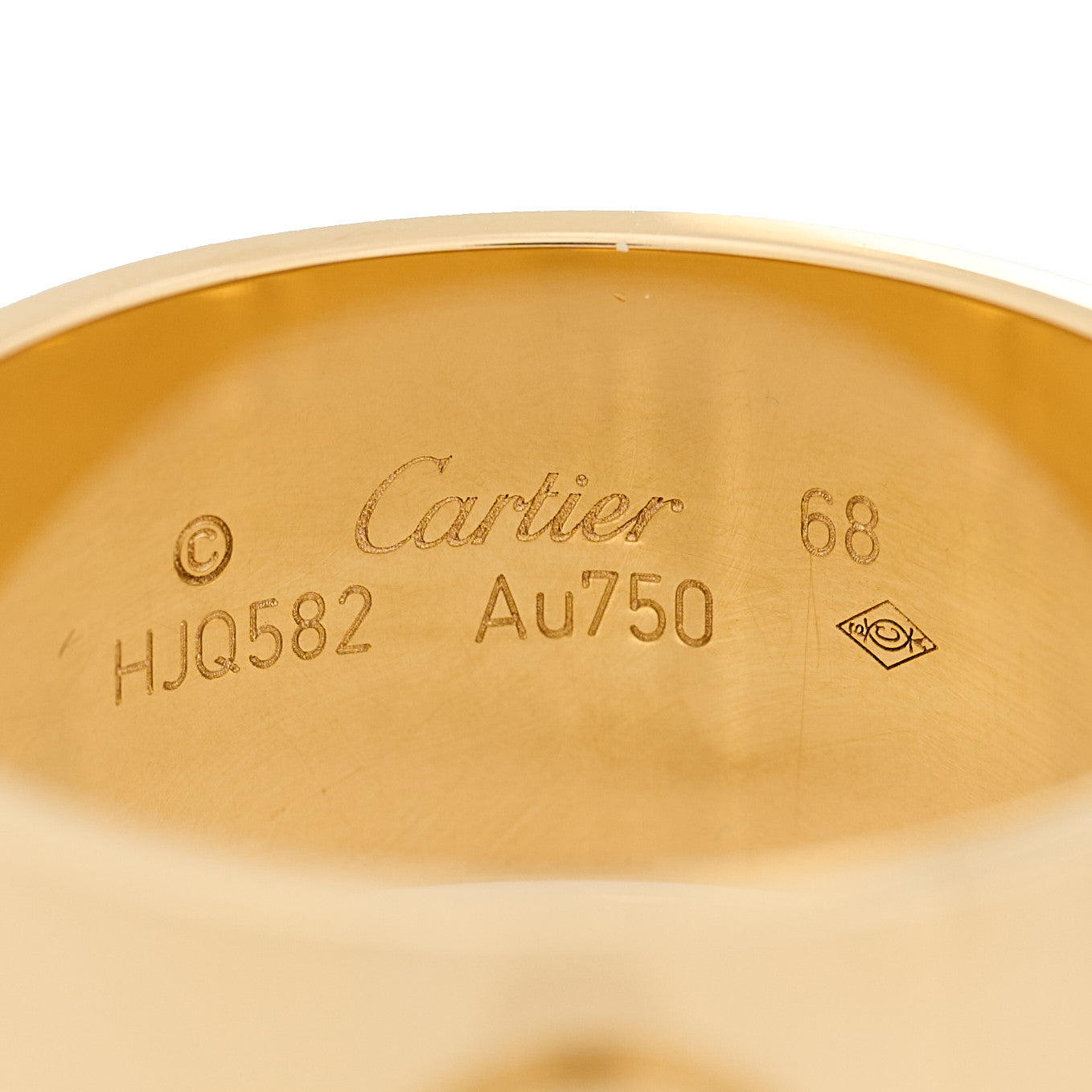 18K Yellow Gold 11mm LOVE Ring 68 12.25
