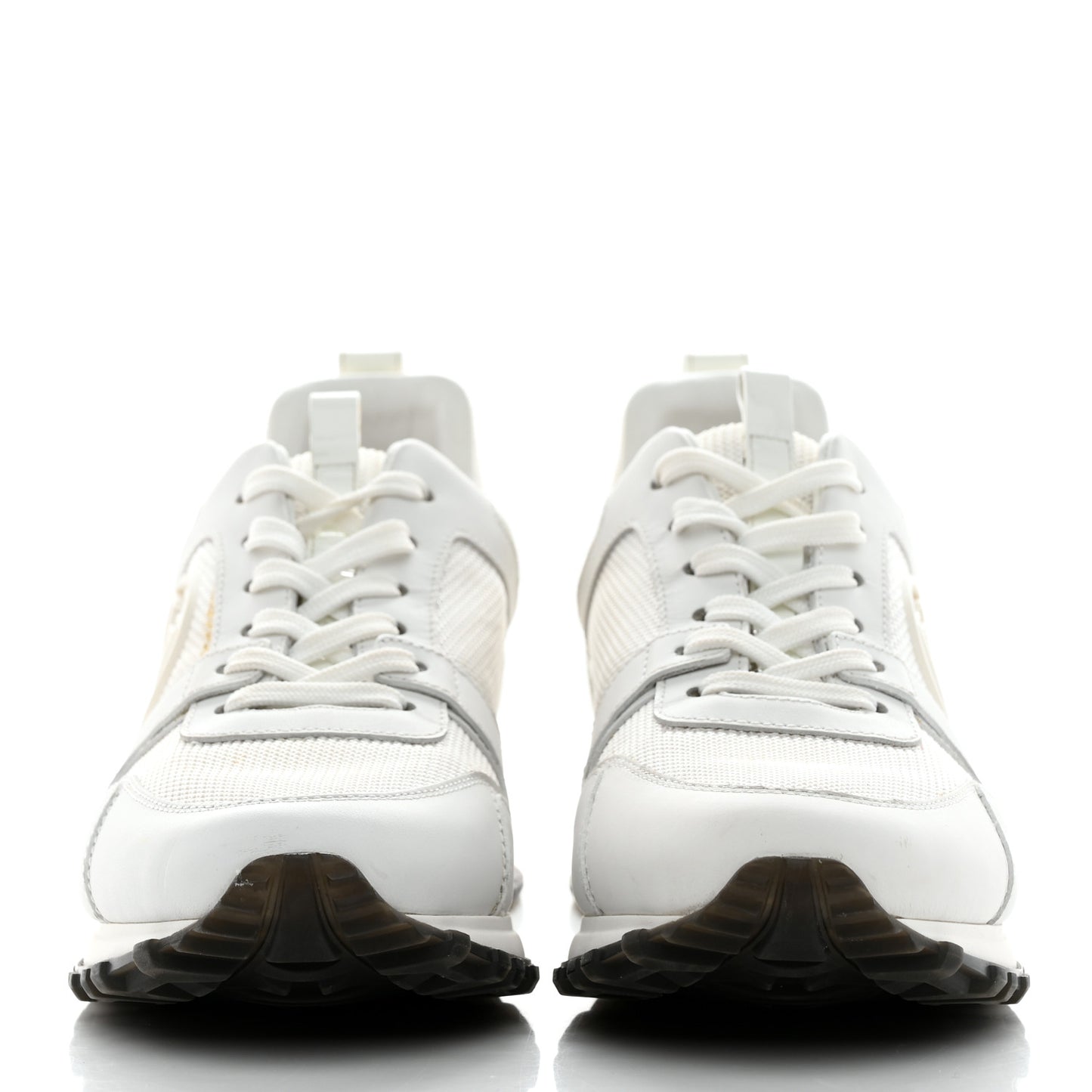 Calfskin Mesh Run Away Sneakers 37 White
