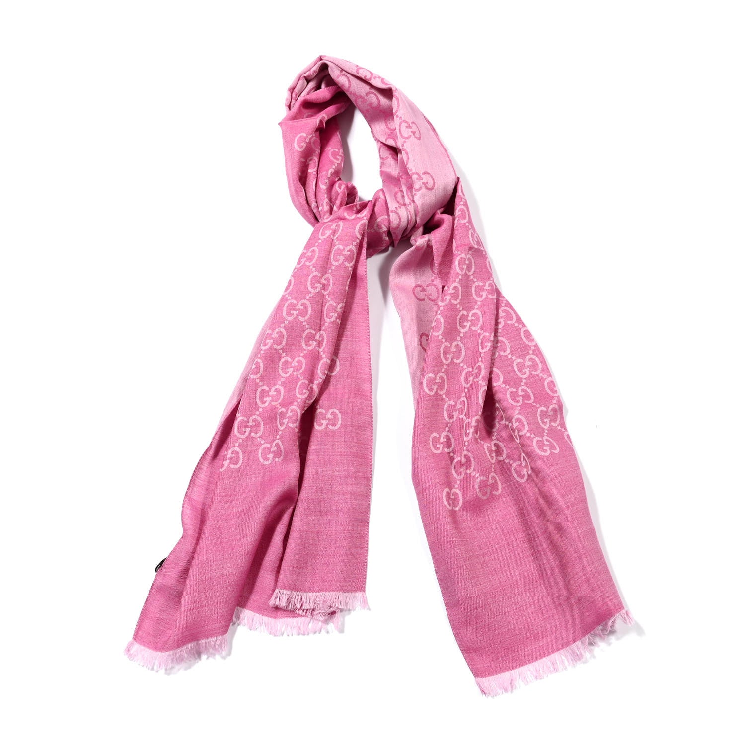 Gucci Wool Silk GG Monogram GGNat Scarf Roseate 1 of 4