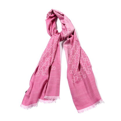 Gucci Wool Silk GG Monogram GGNat Scarf Roseate 1 of 4