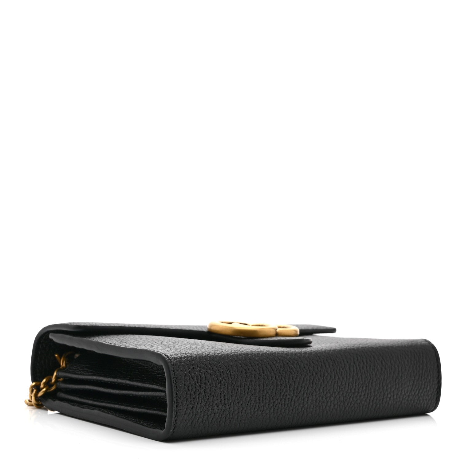 Gucci Calfskin GG Marmont Chain Wallet Black 4 of 10