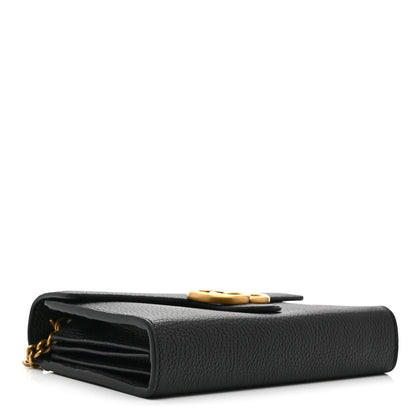 Gucci Calfskin GG Marmont Chain Wallet Black 4 of 10