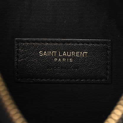 Saint Laurent Grain De Poudre Chevron Monogram Bill Pouch Black 6 of 7