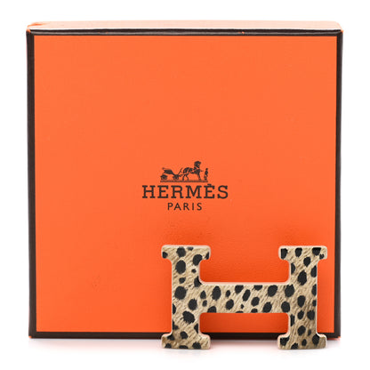 Hermes Enameled Steel Printed 24mm Felines H Email Belt Buckle Leopardus 4 of 4