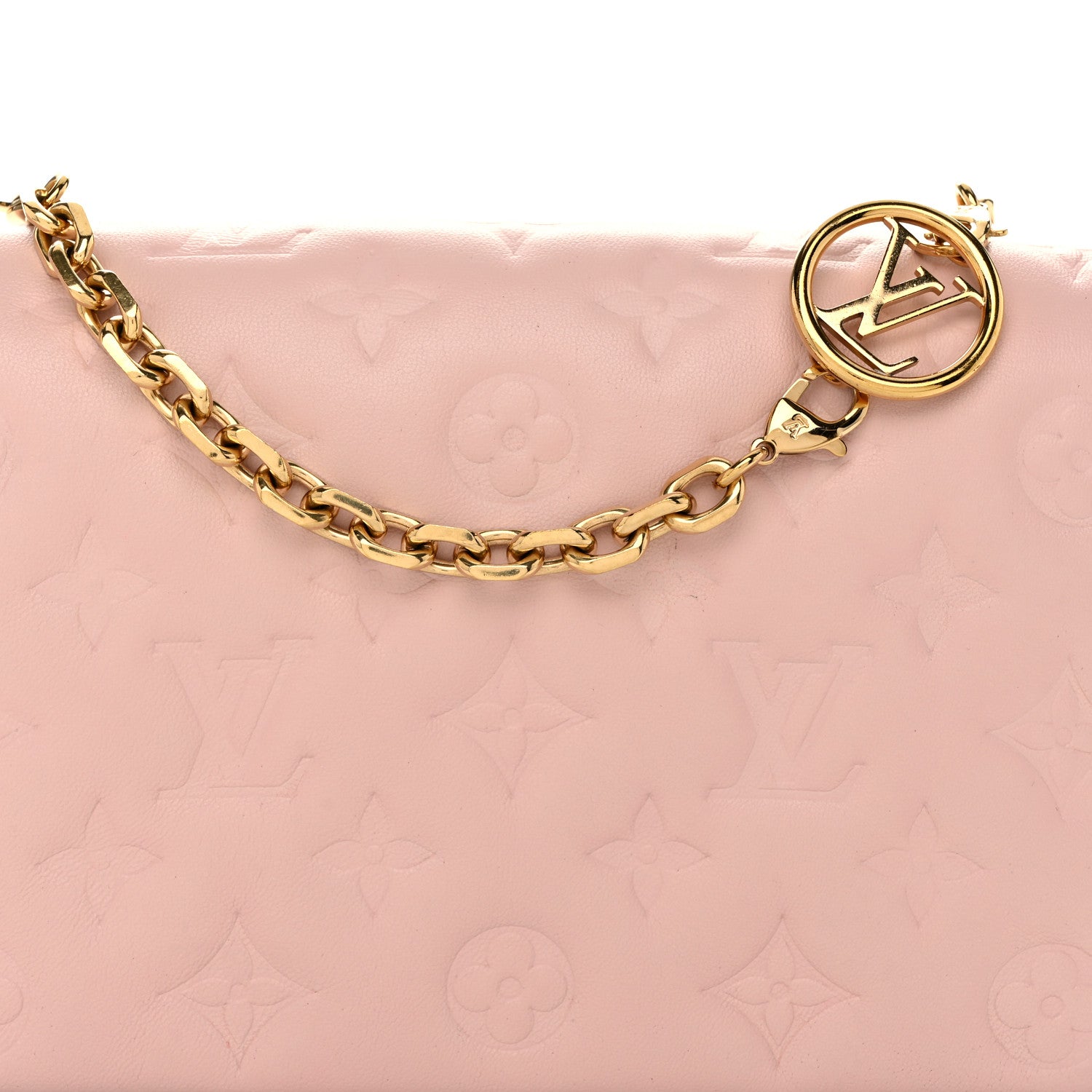 Louis Vuitton Lambskin Embossed Monogram Pochette Coussin Rose 7 of 9