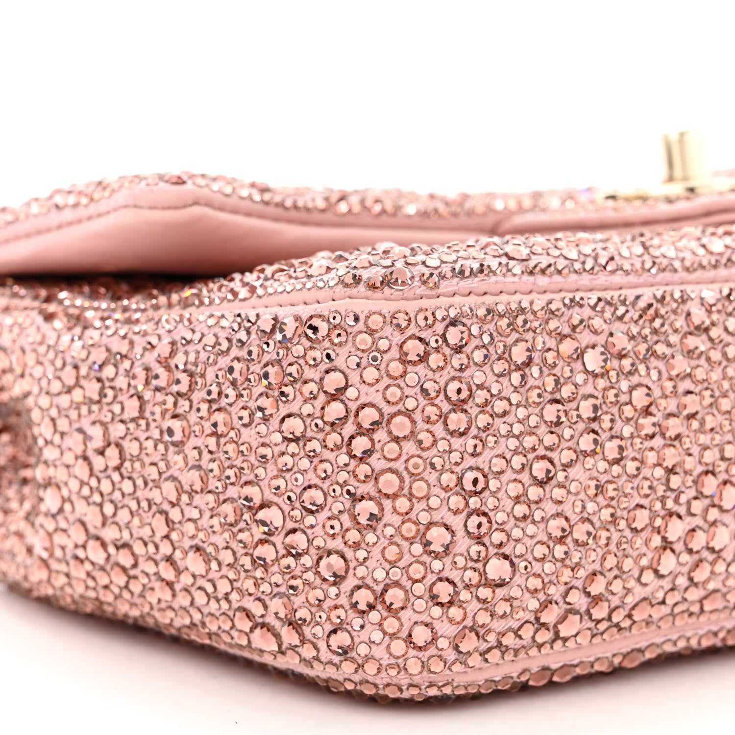 Chanel Lambskin Crystal Diamante Small Flap Light Pink 9 of 11