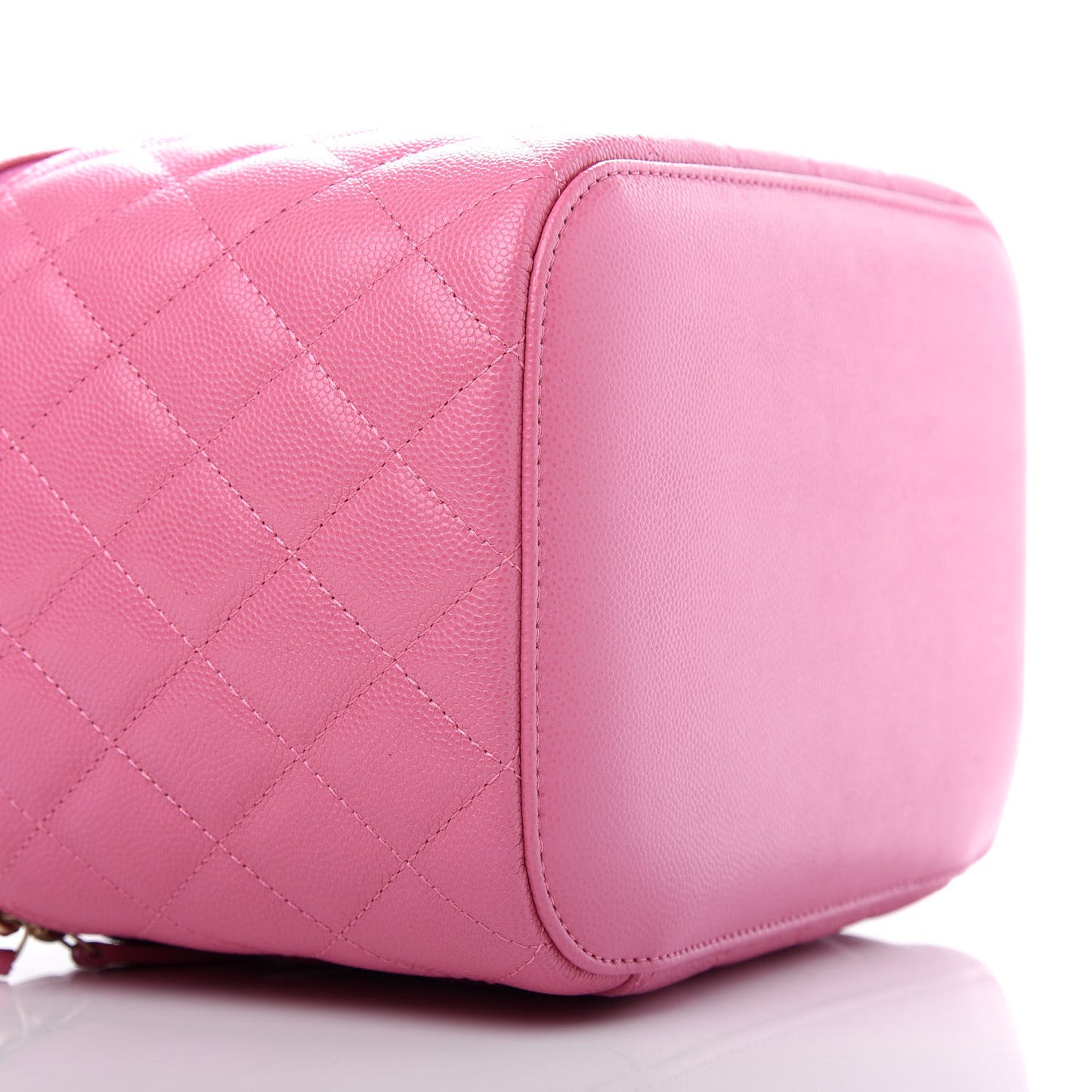 Caviar Quilted Large Vanity Pouch Pink