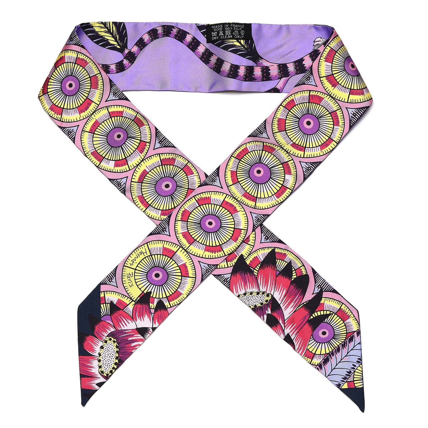 Silk Savana Dance Twilly Mauve Jaune Rose