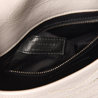 Saint Laurent Crinkled Calfskin Matelasse Monogram Niki Chain Wallet Light Grey 6 of 9