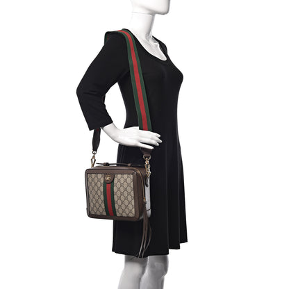 Gucci GG Supreme Monogram Web Small Ophidia Top Handle Shoulder Bag Brown 2 of 10