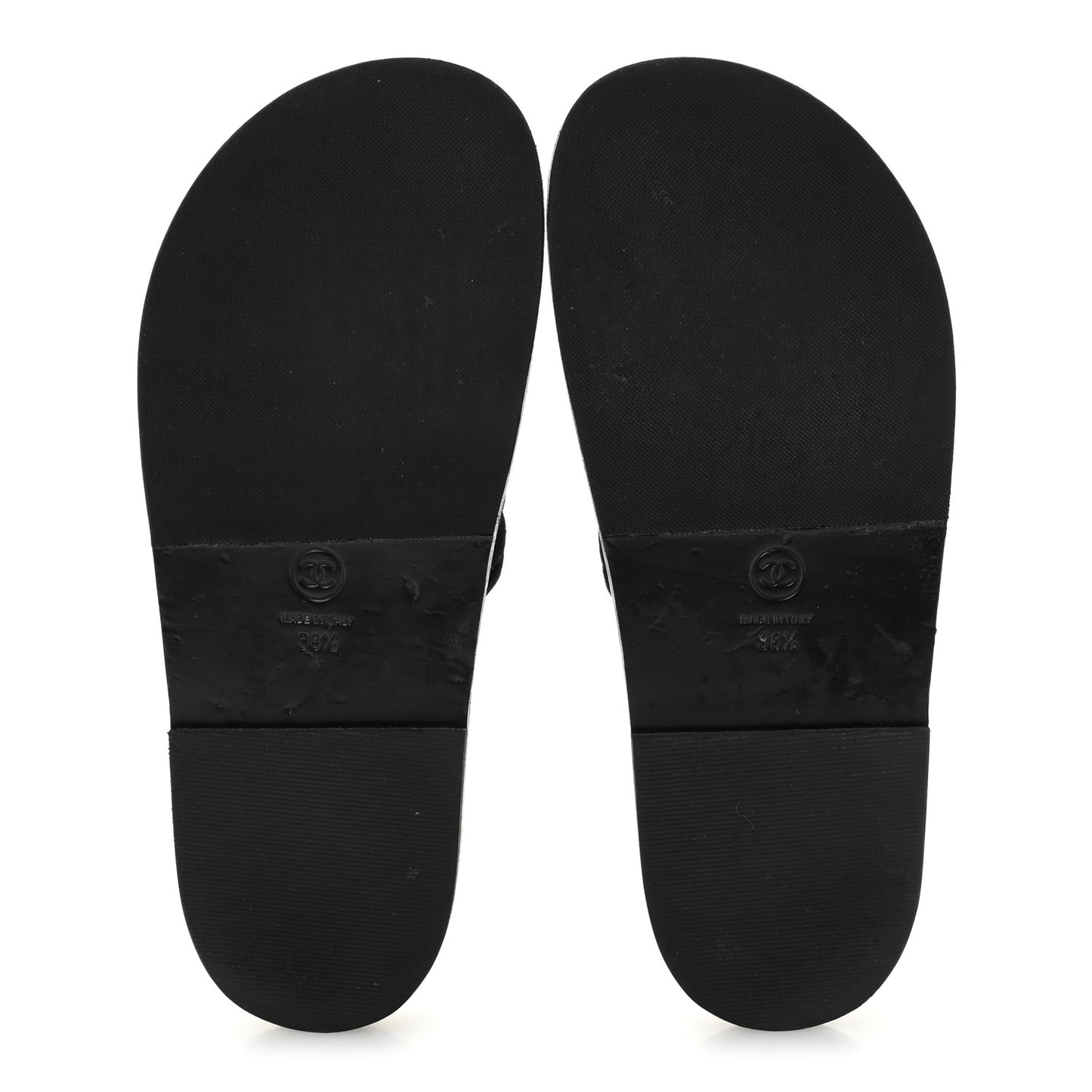 Suede Stitched Resin CC Mules 38.5 Black