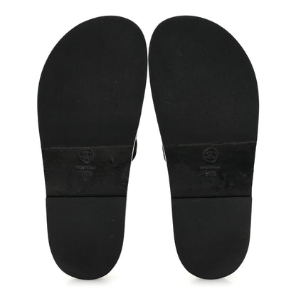 Chanel Suede Stitched Resin CC Mules 38.5 Black 6 of 10
