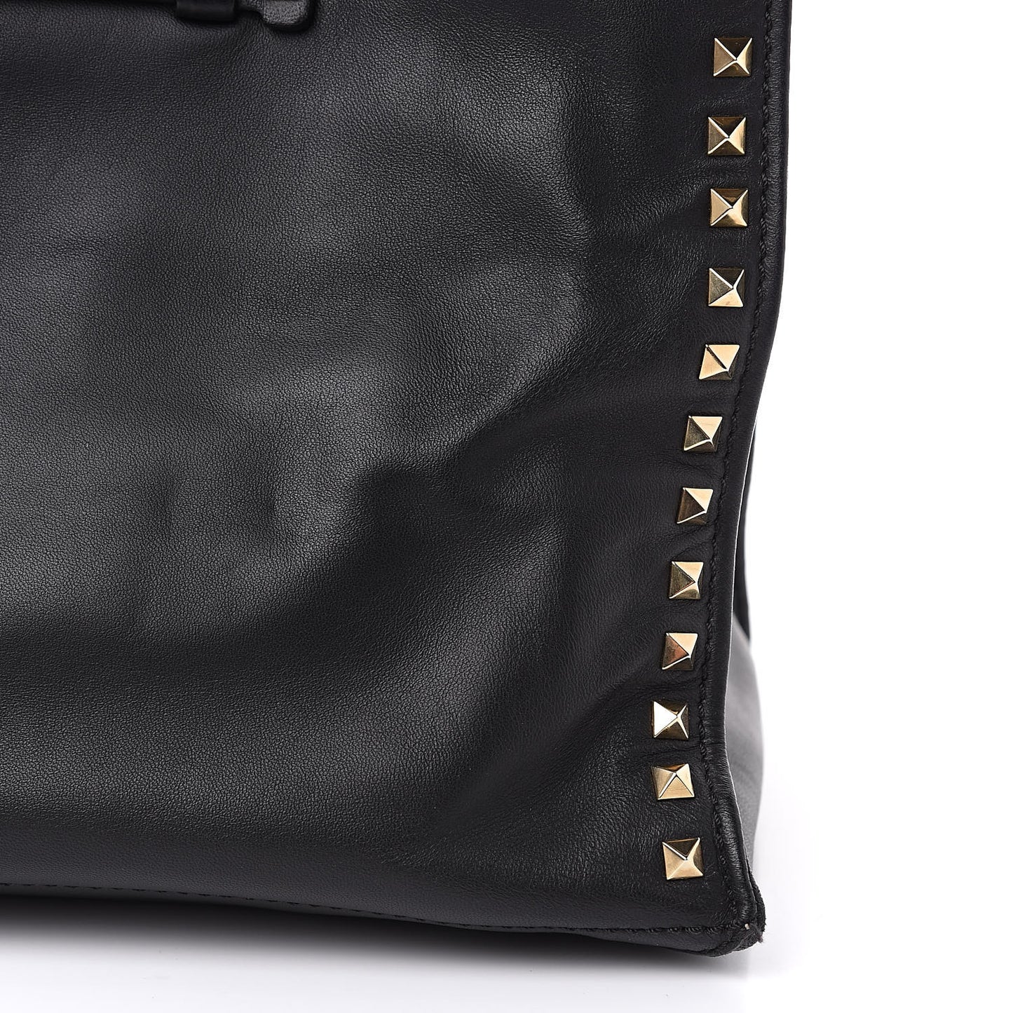 Nappa Medium Rockstud Soft Tote Black