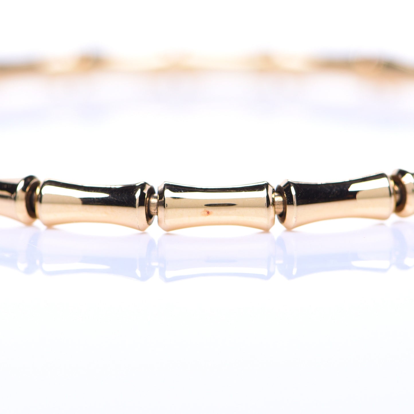 18K Yellow Gold Small Bamboo Spring Bracelet 17