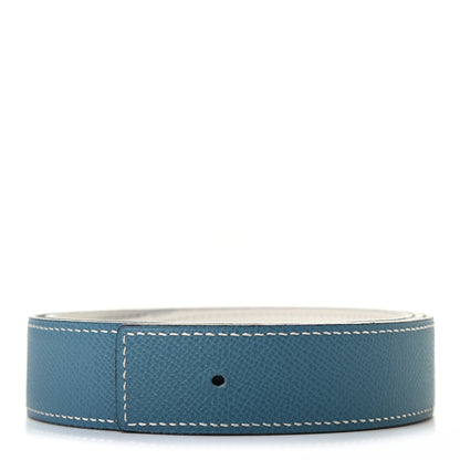 Hermes Epsom Swift 32mm Belt Strap 90 Blue Jean White 1 of 8